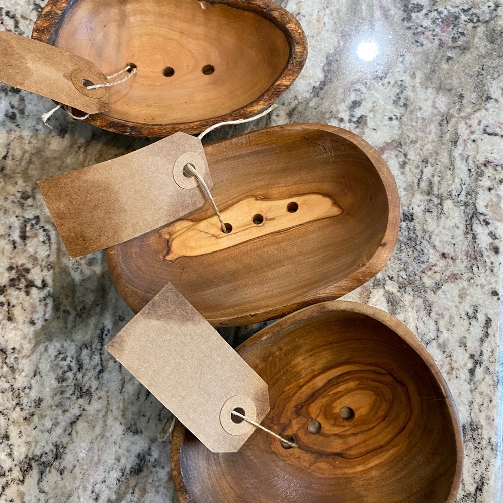 Handmade Olive Wood Soap Dishes